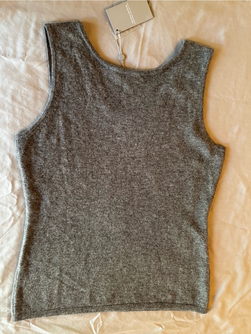 NEIMAN MARCUS 100% Cashmere Grey Sleeveless Tank Top - Picture 8 of 13